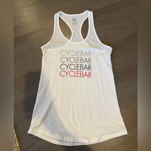 CycleBar Women's White and Red Tank Top